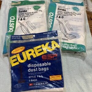 Lot Eureka Vacuum Cleaner Bags & Dusto Type F & G Total Of 9 Bags New Unopened